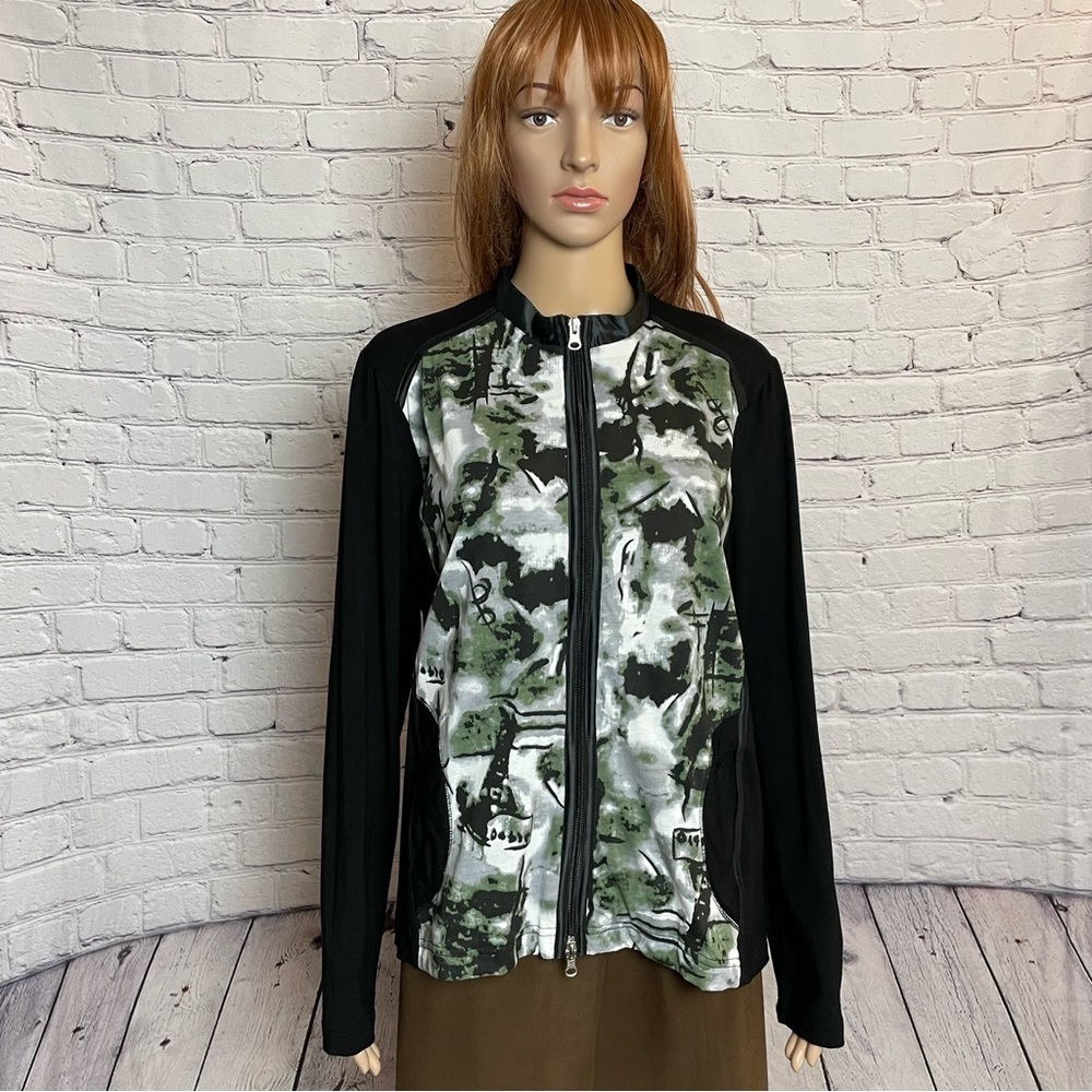 Mystery New York Zip Rayon Jacket Size XL